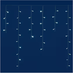 Catena/Tenda di luci di Natale con 255 led a luce Bianca, dimensioni di 1088x60 cm e con controller per gestire 8 giochi di l ...