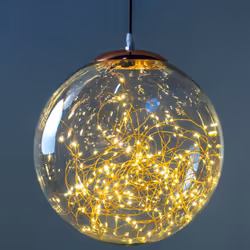 Lampada Sfera Ø30cm in Vetro e Metallo Color Rame Scopri la lampada sfera di design elegante con un diametro di 30cm, realizz ...