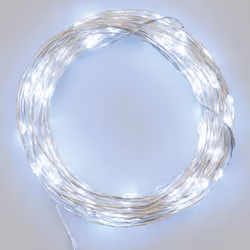 Lotti Catena 100 Microled Bianco Freddo a Batteria, 100 lampada(e), LED, Bianco, Interno/esterno, Verde, Batteria