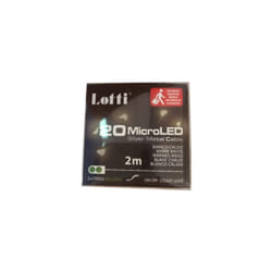 Catena 20 microled bianco caldo cavo metal argento Lotti importex