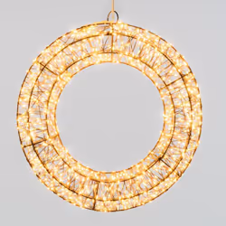Corona Marrone 3D ø35cm 1000 MicroLED FlashLED Diamond bianchi USO:Uso Interno EFFETTO LUMINOSO:Flashled Diamond PROLUNGABILE ...