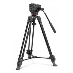 Manfrotto Video Alu Tripod with 500X Fluid Head treppiede Fotocamere digitali/film 3 gamba/gambe Nero