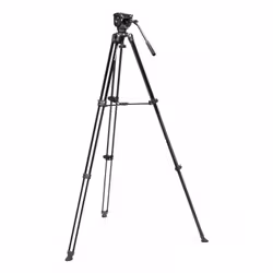 Manfrotto Video Alu Tripod with 500X Fluid Head treppiede Fotocamere digitali/film 3 gamba/gambe Nero - Vista aggiuntiva 2