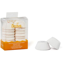 Decora - 0339753 Pirottini, Mini Muffin Bianco, Comodissimi Pirottini in Carta da Forno, per Cuocere, Presentare e Regalare dolcetti, Resistono fino