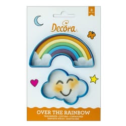 Decora - 0255077 Set 2 Tagliapasta Arcobaleno e Nuvola, In Plastica, Il Kit Ideale per Creare zioni in Pasta di Zucchero o di Gomma, Made in Italy,