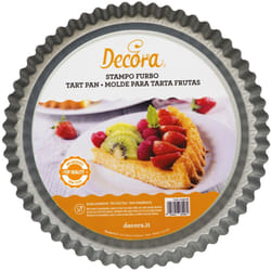 Decora - 0070030 Stampo Furbo per Crostata, in Acciaio Antiaderente, Tondo ø 24 x 3 cm, Rende facile Farcire la Crostata, Design Professionale