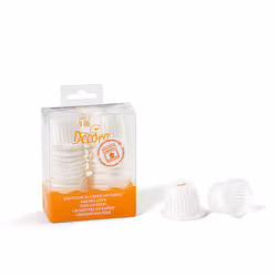 Decora 0339800, Tazze per cupcake/muffin, Rotondo, Superficie scanalata, 220 °C, Bianco, Carta