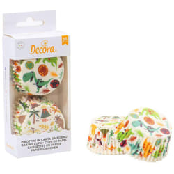 Decora - 00645034 cf 36 Pirottini Dinosauro, ø 50 x h32 mm, Carta da Forno