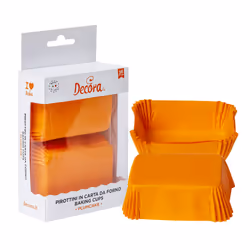 Decora 0339885, Stampo per torta, Rettangolare, 220 °C, Arancione, Carta, Arancione