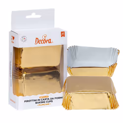 Decora 0339890, Stampo per torta, Rettangolare, 220 °C, Oro, Carta, 80 mm