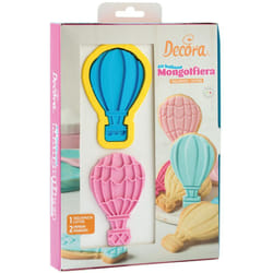 Decora - 0255035 Tagliapasta e Marcatori 3D Mongolfiere, In Plastica, Il Kit Ideale per Creare zioni in Pasta di Zucchero o di Gomma, Made in Italy,