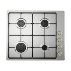 DeLonghi Piano Cottura Ylg 60 L Inox Later 4 Fuochi Griglie Smaltate Nero Lucido lxp 59.5x51cm