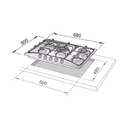 De’Longhi FRO 57 ASV piano cottura Rame Da incasso 68 cm Gas 5 Fornello(i) - Vista aggiuntiva 2