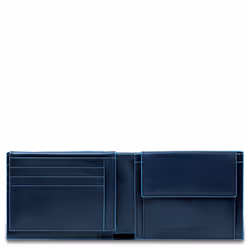 Piquadro PU1392B2R/BLU, Blu, Pelle, Poliestere, Monocromatico, Tasca, 90 g, 125 mm