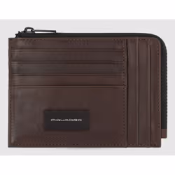 Piquadro PU1243APR, Portamonete, Marrone, Pelle, Poliestere, Monocromatico, 47 g, 125 mm
