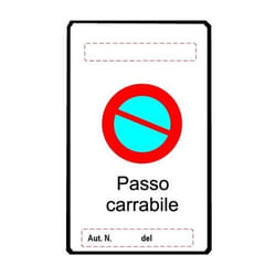 Cartello Segnaletico Alluminio Passo Carrabile Mm.450X250