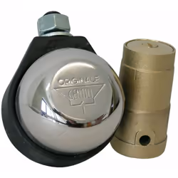 Completo di accessori per il fissaggio alla serranda e al pavimento, calotta in acciaio inox, campana in ottone.