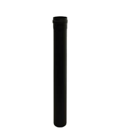 Tubo per fumi pellet 1m acciaio nero opaco diam 100 stufa riscaldamento raccordo