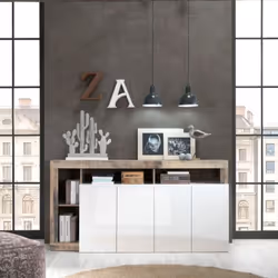 Madia 4 ante Mogol 184x42x93H colore bianco lucido pero La madia Mogol 4 ante è caratterizzata dal moderno design italiano. U ...