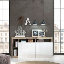 Madia 4 ante Mogol 184x42x93H colore bianco lucido pero