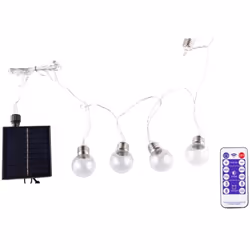 Catena Luminosa Solare LED da Esterno - 25 Lampadine Bianco Caldo - 9.5m - Telecomando Catena luminosa di 25 lampadine solari ...