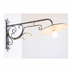 LAMPADA APPLIQUE LANTERNA FERRO BATTUTO CON PIATTO LUX D.32 LANTERNE LAMPADE PLAFONIERA Lampada dal design ispirato all'illum ...