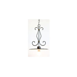 Cruccolini - lampadario lampada piatto smaltato D.32 in ferro battuto
