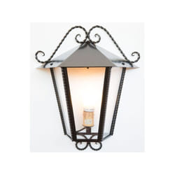 Lanterna a muro mezza lanterna heidi in ferro battuto lampade applique cm. 44X51