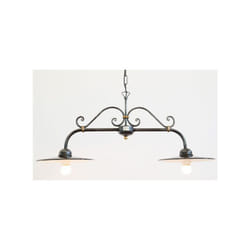 Lampada lampadario a bilancere 2 piatti smaltati piccoli Cruccolini lanterne