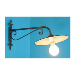 Lampada applique lanterna ferro battuto con piatto rustica CM.65 lanterne