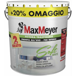 Max Meyer - pittura traspirante per interni pronta all'uso soft white 10lt + 2lt omaggio