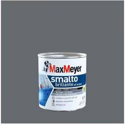 Smalto MaxMeyer poliuretanico brillante in confezione da 0,75 litri. Ideale per legno, ferro e plastica, per interno ed ester ...