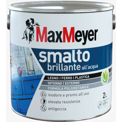 Max Meyer - MaxMeyer Smalto All'Acqua Poliuretanico Brillante, Bianco, 2L