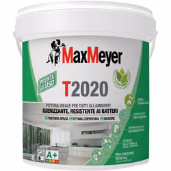 Pittura per interni traspirante, igienizzante e resistente ai batteri, Bianco, 4L Pittura murale traspirante per interni, cer ...