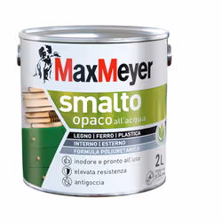 Smalto Acrilpoliuretanico all’acqua con finitura opaca per interni ed esterni, Bianco, 2L La speciale formula acrilica rinfor ...