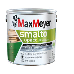 Max Meyer - MaxMeyer Smalto All'Acqua Poliuretanico con Finitura Opaca, Bianco, 2L