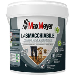 Max Meyer - maxmeyer pittura murale per interni, per pareti senza macchie, la smacchiabile bianca 4 l