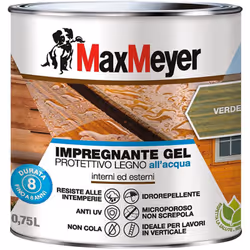 Impregnante gel protettivo legno all'acqua con formula GEL antigoccia è ideale per l'applicazione su superfici verticali e or ...