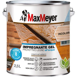 Max Meyer - MaxMeyer Impregnante Gel Protettivo Legno All'acqua, Incolore, 2.5L