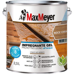 Max Meyer - MaxMeyer Impregnante Gel Protettivo Legno All'acqua, Noce Chiaro, 2.5L