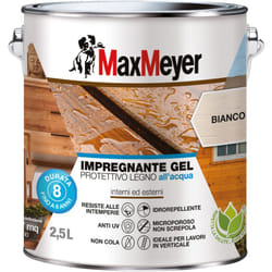 Max Meyer - MaxMeyer Impregnante Gel Protettivo Legno All'acqua, Bianco, 2.5L