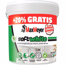 Scopri la Pittura Murale Traspirante Soft White di Max Meyer, ideale per interni. Facile applicazione con pennello o rullo, o ...