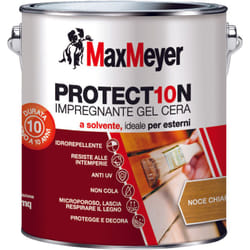 Maxmeyer - PROTECT10N, Impregnante a Solvente per Esterni, Noce Chiaro, 2.5L