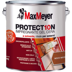 Maxmeyer - PROTECT10N, Impregnante a Solvente per Esterni, Noce Medio, 2.5L