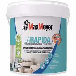 Idropittura superlavabile per interni ad ottima copertura e rapida essiccazione, colore bianco, 4L Pittura murale bianca a ra ...