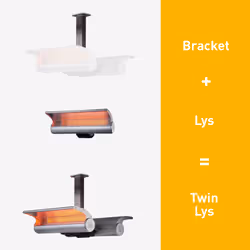 Sined Stufa Infrarossi Soffitto Doppio Riscaldatore Riflettente a Soffitto Da 4000w Grigio Realizzate In Acciaio Inox e Alluminio Anodizzato Di Altissima Qualita Grado Di Protezione Ip65 Telecomando - Vista aggiuntiva 4