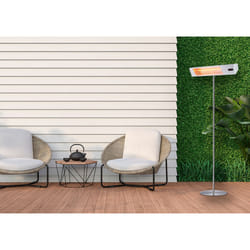Sined Caldo Ira Inox Palo Stufa Infrarossi Esterno Con Kit Completo Di Palo Da 2000w Grigio Riscaldamento Elettrico Da Esterno a Onda Corta Ira e Telecomando Con Griglia Per Protezione e Display