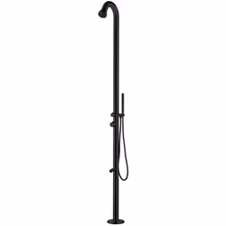 sined bosa doccia da esterno in acciaio inox 316l con doccetta e lavapiedi nero satinato cm 228,9x18x25La doccia per esterno  ...
