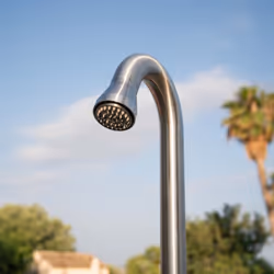 Sined Stintino Doccia In Acciaio 316l Con Soffione Orientabile Lavapiedi e Doccino Inox - Vista aggiuntiva 3