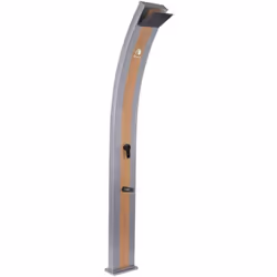 sined ella grigia wood doccia solare in alluminio con lavapiedi da 40 litri grigio fascia legno cm 27,2x14,7x224Se vuoi l'acq ...